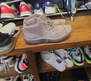 adidas Men's Taupe Suede High-Top Casual Shoes